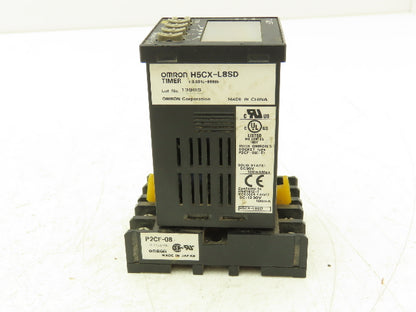 Omron H5CX-L8SD Timer Relay Digital 8 Pin 0.001sec-9999h  24V With P2CF-08 Base
