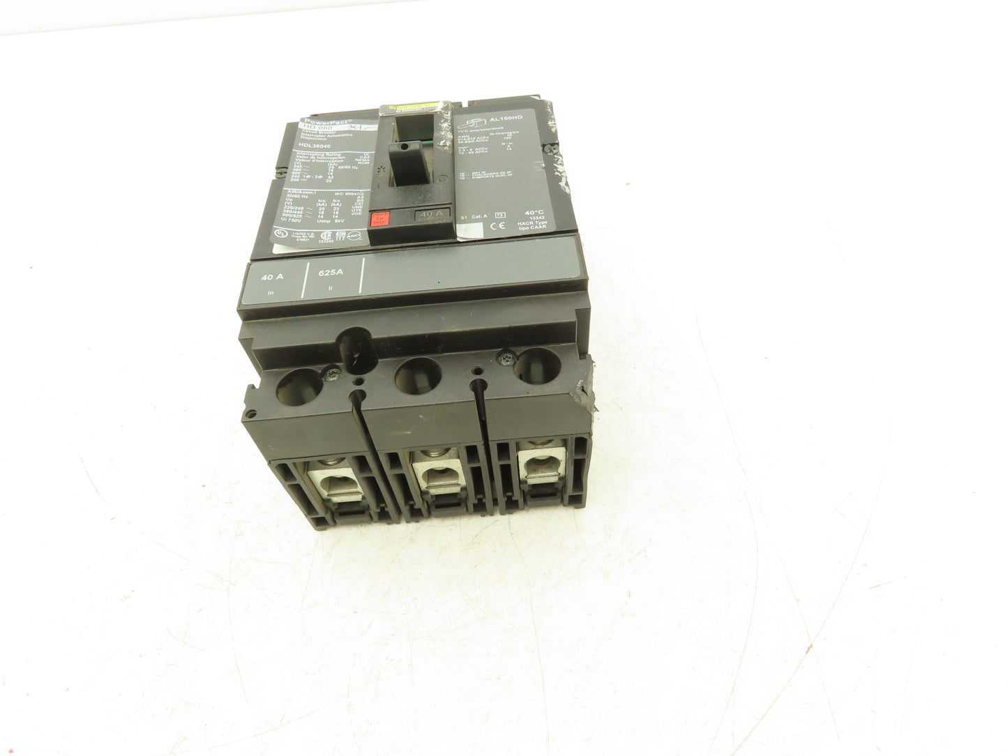 Square D HDL36040 PowerPact Circuit Breaker 40 Amp 3 Pole HD 060 Panel Mount