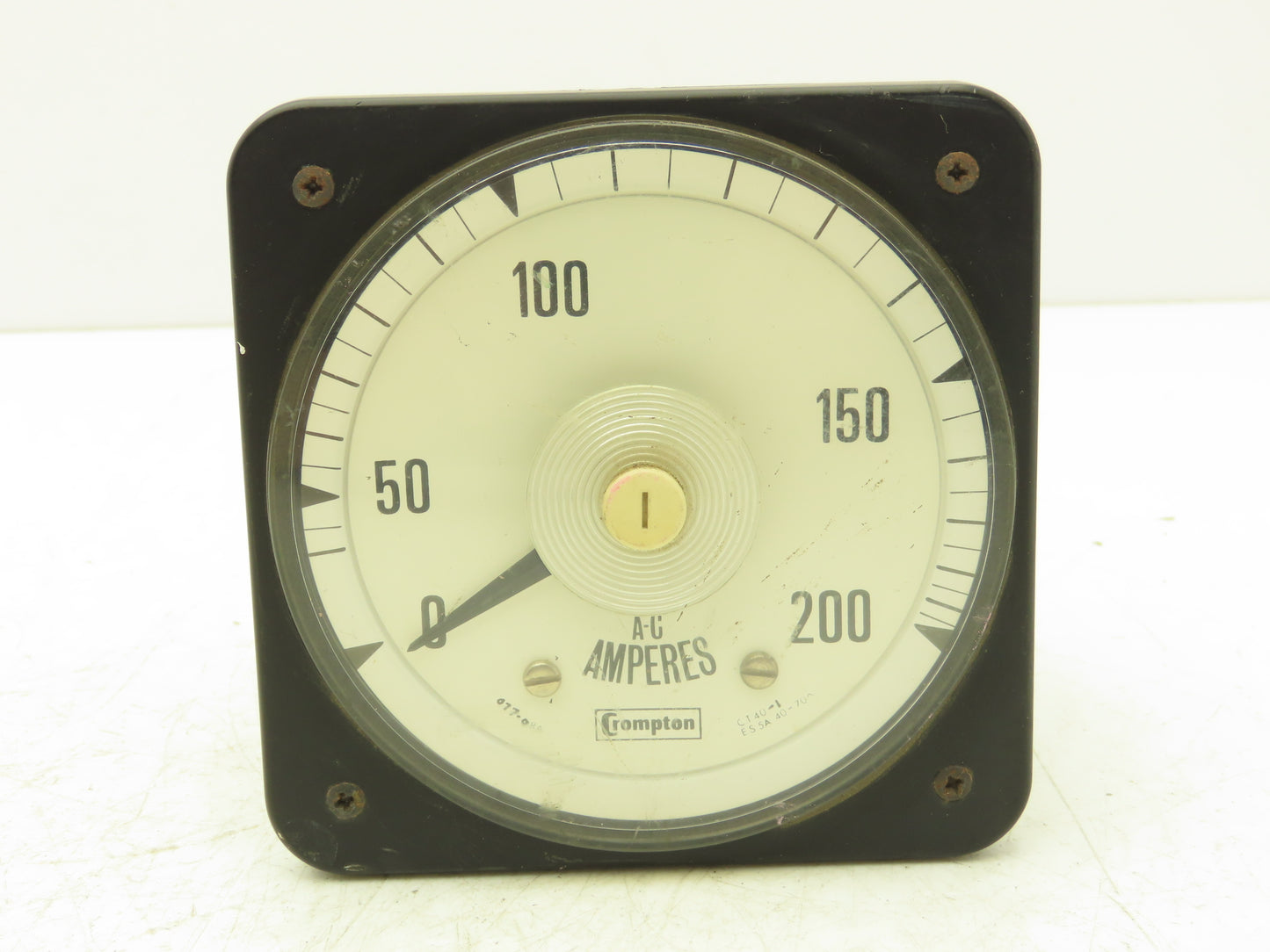 Crompton Instruments 08AA LSRL Ammeter 0-200A Panel Meter AC Amperes 4" Type 77