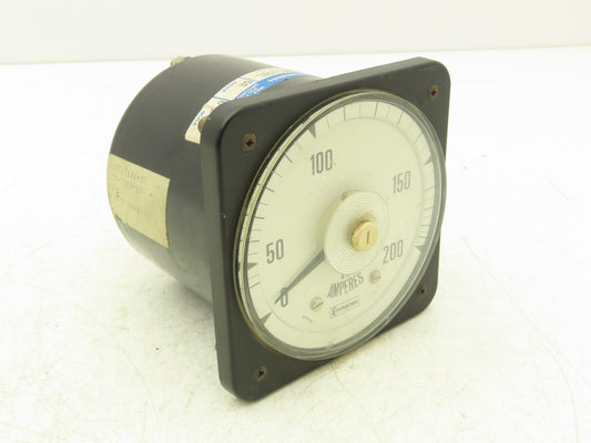 Crompton Instruments 08AA LSRL Ammeter 0-200A Panel Meter AC Amperes 4" Type 77