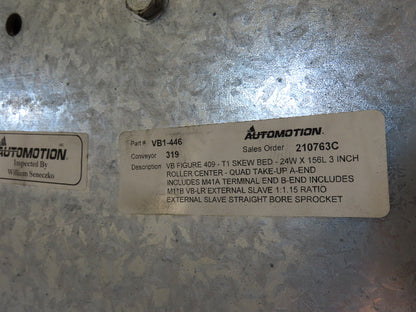 Automotion 24"x 10' Gravity Roller Conveyor 21.5"BF 1.9" Rollers 7-Sections 70'