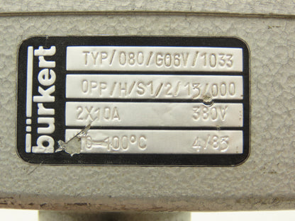 Burkert TYP/080/G06V/1033 Thermocouple 4" Temperature Probe Sensor 380V 10-100°C