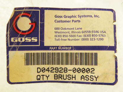 Goss Graphic Systems D042928-00002 Brush Assembly Bracket Mount QTY *READ*