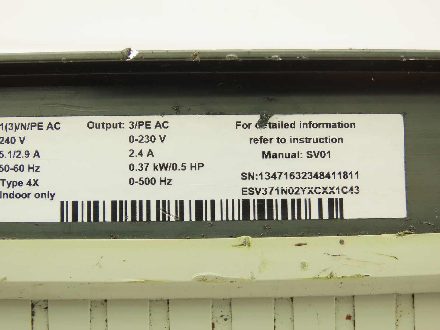Lenze ESV371N02 SMVector AC Drive Variable Speed Inverter VFD .5Hp 230V 3Ph Read