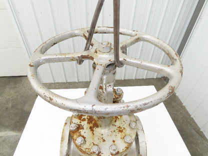 6" Flanged Globe Valve Class 300 Cast Iron Rising Stem 18" Handwheel