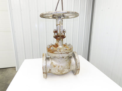 6" Flanged Globe Valve Class 300 Cast Iron Rising Stem 18" Handwheel