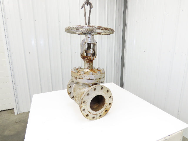 6" Flanged Globe Valve Class 300 Cast Iron Rising Stem 18" Handwheel