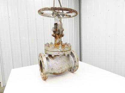 6" Flanged Globe Valve Class 300 Cast Iron Rising Stem 18" Handwheel