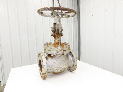 6" Flanged Globe Valve Class 300 Cast Iron Rising Stem 18" Handwheel