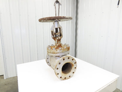 6" Flanged Globe Valve Class 300 Cast Iron Rising Stem 18" Handwheel