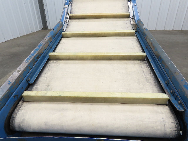 PMI Plastic Machinery Adj Incline Cleated Belt Conveyor 22"W x 90"L 115V 30FPM