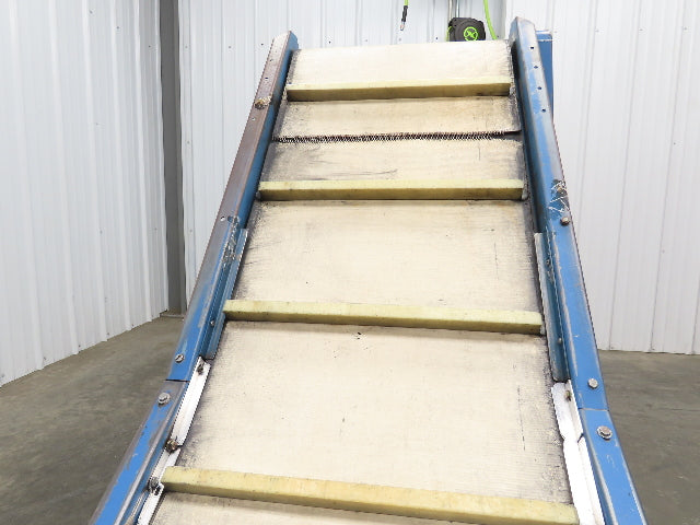 PMI Plastic Machinery Adj Incline Cleated Belt Conveyor 22"W x 90"L 115V 30FPM