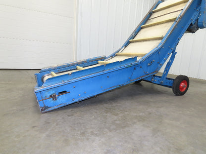 PMI Plastic Machinery Adj Incline Cleated Belt Conveyor 22"W x 90"L 115V 30FPM