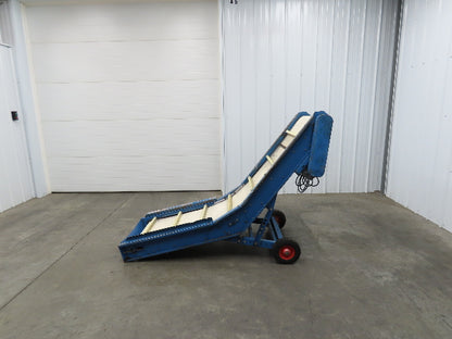 PMI Plastic Machinery Adj Incline Cleated Belt Conveyor 22"W x 90"L 115V 30FPM