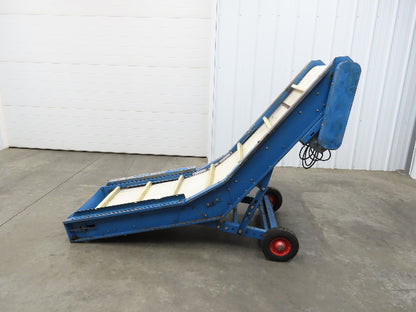 PMI Plastic Machinery Adj Incline Cleated Belt Conveyor 22"W x 90"L 115V 30FPM