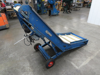 PMI Plastic Machinery Adj Incline Cleated Belt Conveyor 22"W x 90"L 115V 30FPM