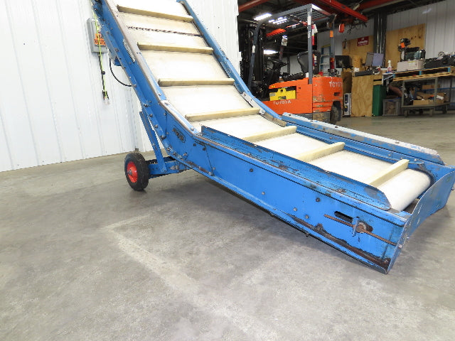 PMI Plastic Machinery Adj Incline Cleated Belt Conveyor 22"W x 90"L 115V 30FPM