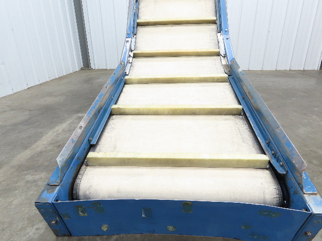 PMI Plastic Machinery Adj Incline Cleated Belt Conveyor 22"W x 90"L 115V 30FPM