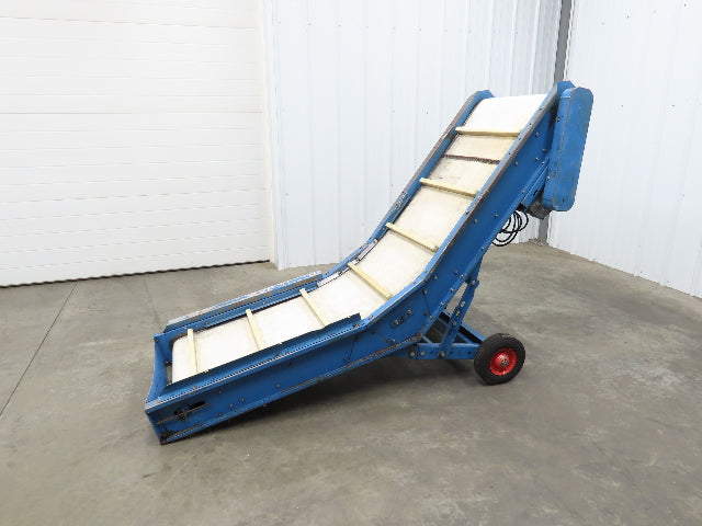 PMI Plastic Machinery Adj Incline Cleated Belt Conveyor 22"W x 90"L 115V 30FPM