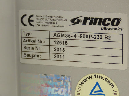 Rinco Ultrasonics AGM35-4-900P-230-B2 Ultrasonic Generator for Plastic Welding
