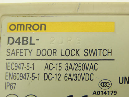 Omron D4BL-2DRG Solenoid Interlock Safety Door Switch 24VDC With Straight Latch