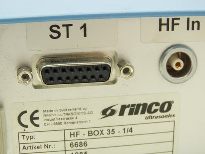 Rinco Ultrasonics HFBOX35 Signal Switch Box 1 Generator to 4 Oscillator Systems