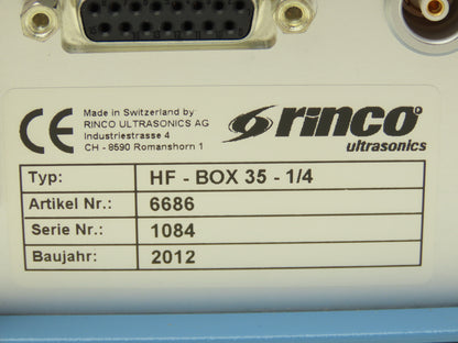 Rinco Ultrasonics HFBOX35 Signal Switch Box 1 Generator to 4 Oscillator Systems