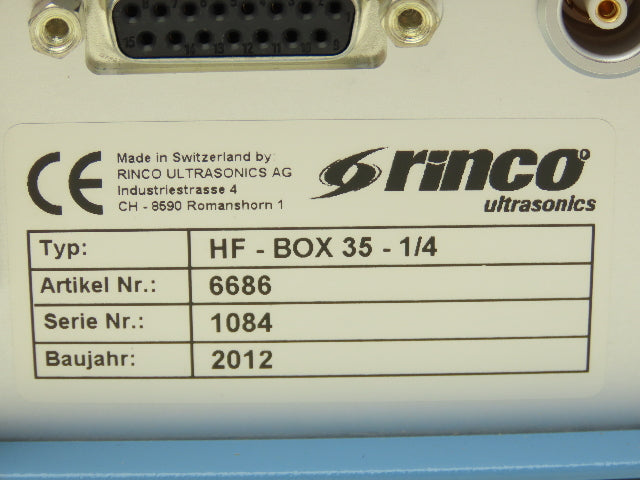 Rinco Ultrasonics HFBOX35 Signal Switch Box 1 Generator to 4 Oscillator Systems