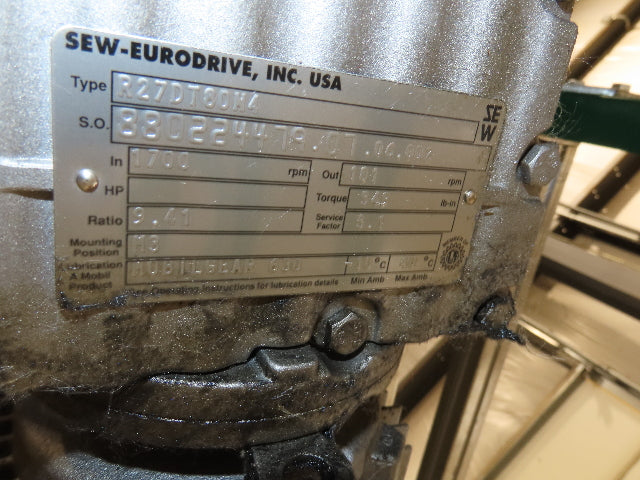 Transnorm TS1500/140 90° LH Curve 42" Belt Conveyor 200FPM Belt Drive 460V 3PH