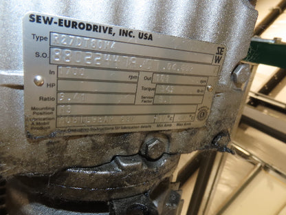 Transnorm TS1500/140 90° LH Curve 42" Belt Conveyor 200FPM Belt Drive 460V 3PH