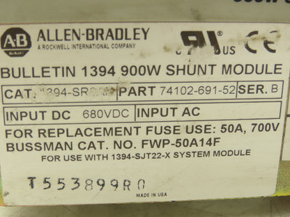 Allen Bradley 1394-SR9AF 900W Shunt Module For use with Digital Servo Controller