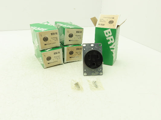 Bryant 9550-FR Flush Receptacle 2 Pole 3 Wire 50A 125V Box Mount Lot of 5