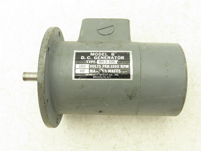 Herman Sticht BH-1-100 Model B DC Tachometer Voltage Generator 40MA 100V/1000RPM