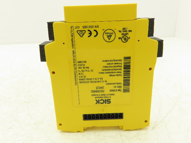 Sick FX3-XTI084002 Flexi Soft Safety Controller 1044125 24VDC 2.2 W FW V3.10.0