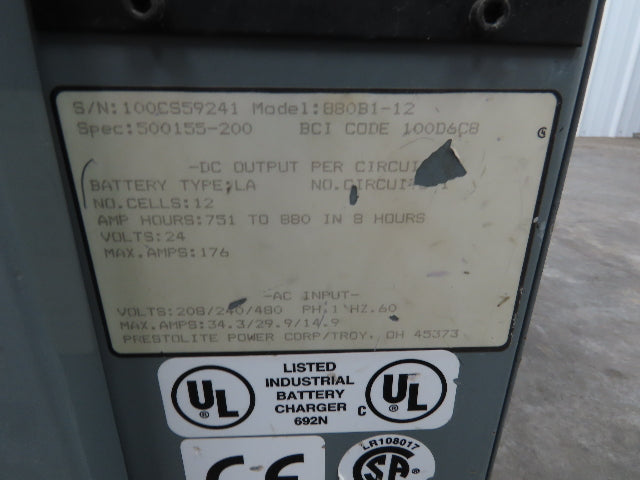 Hobart 250CII Accu-Charger Forklift Battery 24V 880Ah 176A 208/240/480V 1Ph