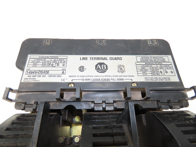A-B 1494V-DS400 Rod Operated Safety Discconnect Switch 400A 575V 3ph 125Hp