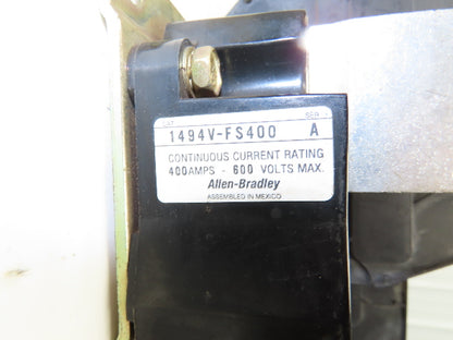 A-B 1494V-DS400 Rod Operated Safety Discconnect Switch 400A 575V 3ph 125Hp