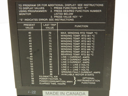 Allen Bradley 1406-G Motor Protector Programmer Monitor Series A With Bracket