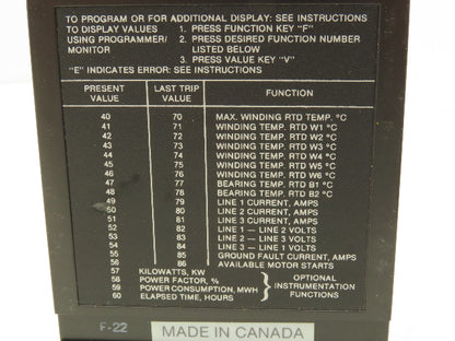 Allen Bradley 1406-G Motor Protector Programmer Monitor Series A With Bracket