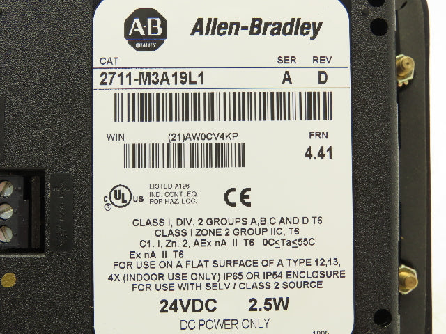 Allen Bradley 2711-M3A19L1 Allen Bradley 2711-M3A19L1 PanelView 300 Micro Ser A