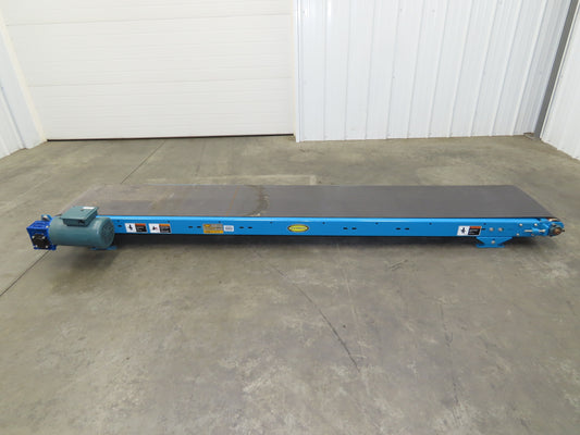 Hytrol 20"x 10' Slider Bed Conveyor 18"Belt .5Hp 3PH End Drive 50FPM Blue