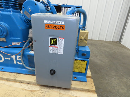 Quincy QRDS-15 Oil-less Piston Air Compressor Pump 53 CFM 150PSI 15Hp 230/460V