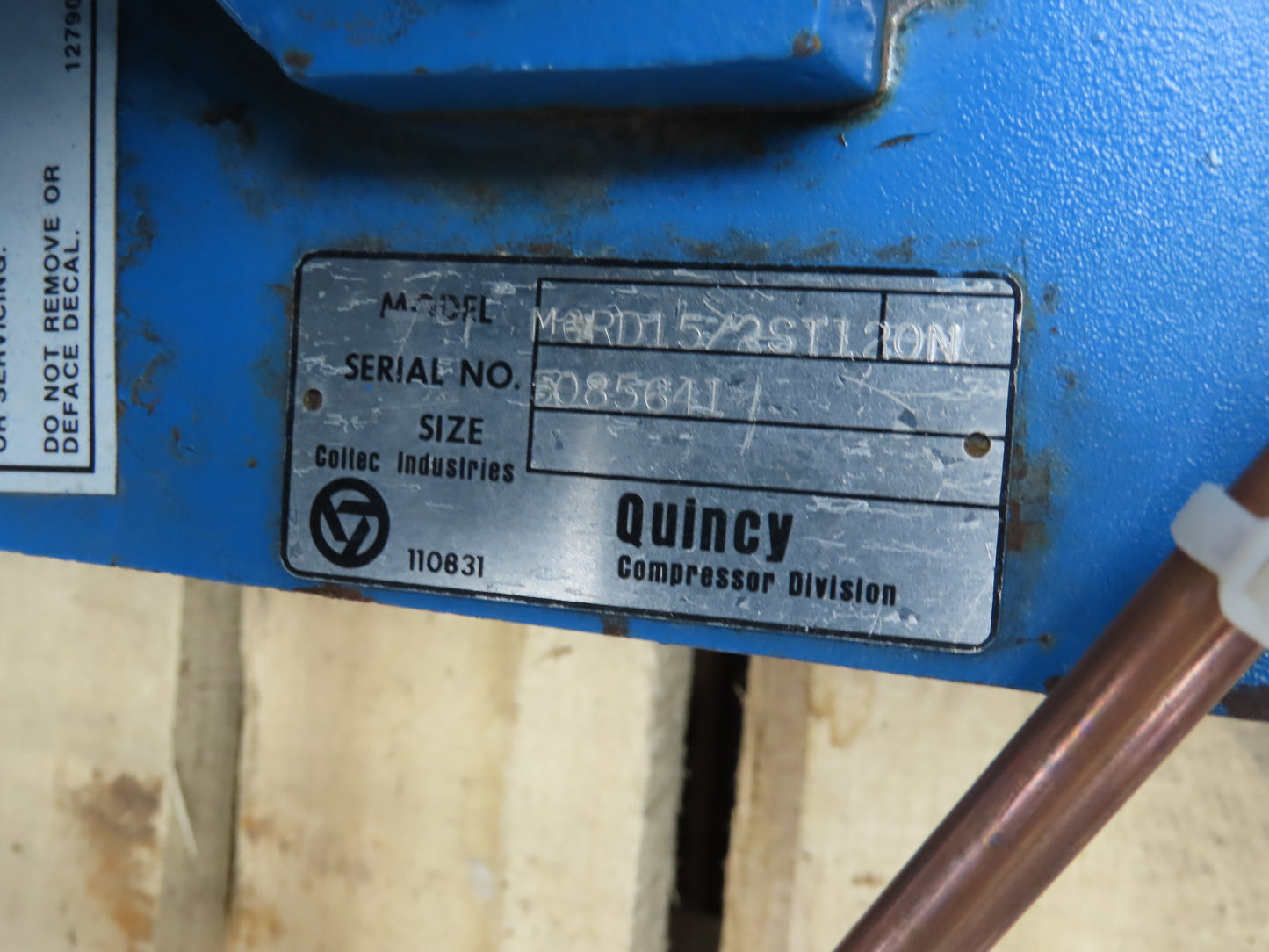 Quincy QRDS-15 Oil-less Piston Air Compressor Pump 53 CFM 150PSI 15Hp 230/460V