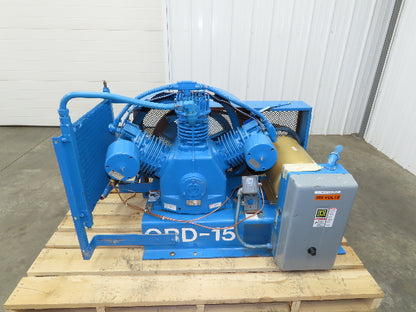 Quincy QRDS-15 Oil-less Piston Air Compressor Pump 53 CFM 150PSI 15Hp 230/460V