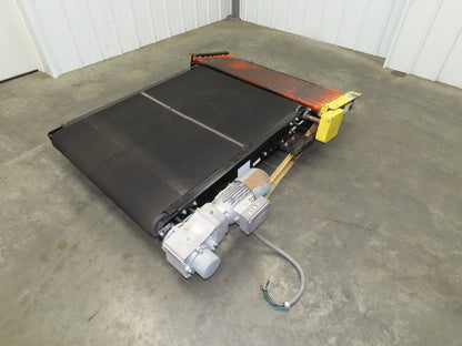 40"W x 48"L Pallet Conveyor 36" Grip Belt with Live Roller On Ramp 3PH 205FPM