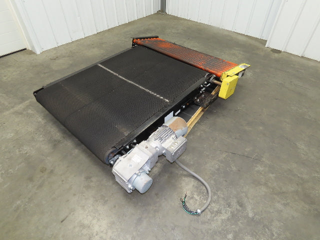 40"W x 48"L Pallet Conveyor 36" Grip Belt with Live Roller On Ramp 3PH 205FPM