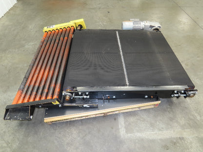40"W x 48"L Pallet Conveyor 36" Grip Belt with Live Roller On Ramp 3PH 205FPM
