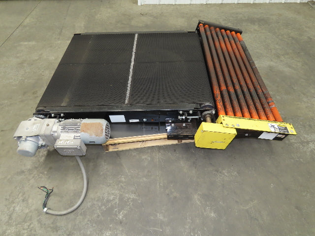 40"W x 48"L Pallet Conveyor 36" Grip Belt with Live Roller On Ramp 3PH 205FPM