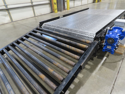 Hytrol 42"x 6'L MatTop Belt Conveyor 39"BF w/Gravity Roller Off Ramp 3PH 205FPM