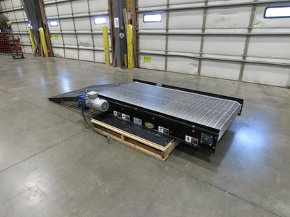 Hytrol 42"x 6'L MatTop Belt Conveyor 39"BF w/Gravity Roller Off Ramp 3PH 205FPM